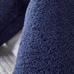 OHS Teddy Fleece V Shaped Pillow Support Pregnancy Orthopaedic Cushion in Navy - thumbnail 3