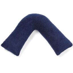 OHS Teddy Fleece V Shaped Pillow Support Pregnancy Orthopaedic Cushion in Navy - thumbnail 4