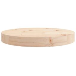 Berkfield Home Table Top Round Ã˜30x3 cm Solid Wood Pine in Brown - Size: 30x3 cm - thumbnail 4
