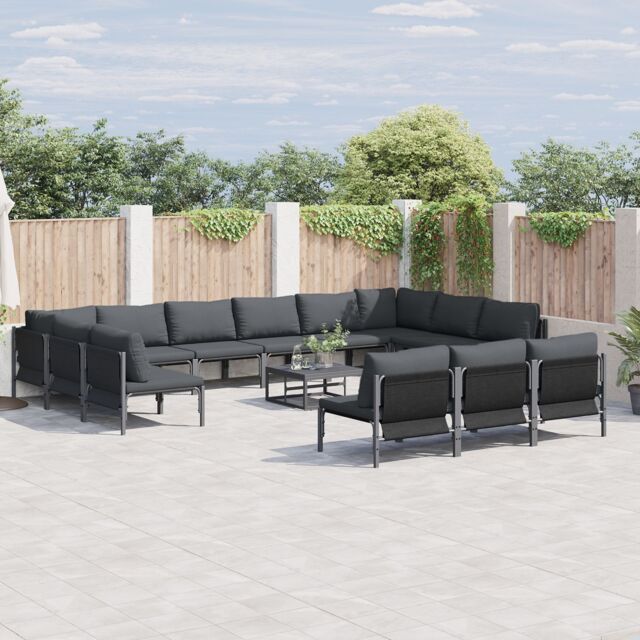 Berkfield Home Garden Sofa Set 14 pcs Anthracite Steel - image 1