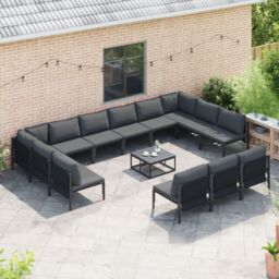 Berkfield Home Garden Sofa Set 14 pcs Anthracite Steel - thumbnail 3