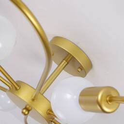 NIVOR 8 light Industrial Chandelier Mid Century Flush Mount Ceiling Light in Metallic Gold - thumbnail 9