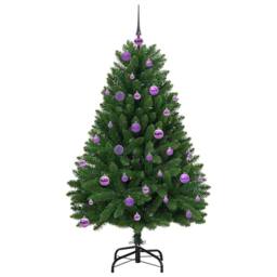 Berkfield Home Artificial Christmas Tree with Stand Green 150 cm PVC & Metal - thumbnail 4