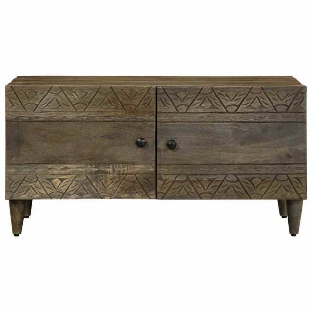 Berkfield Home Coffee Table Light Grey 80x50x40 cm Solid Wood Mango - Size: 80 x 50 x 40 cm - image 1