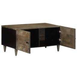 Berkfield Home Coffee Table Light Grey 80x50x40 cm Solid Wood Mango - Size: 80 x 50 x 40 cm - thumbnail 3