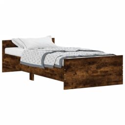 Berkfield Home Bed Frame Smoked Oak 100x200 cm Engineered Wood in Brown - thumbnail 2