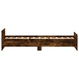 Berkfield Home Bed Frame Smoked Oak 100x200 cm Engineered Wood in Brown - thumbnail 5