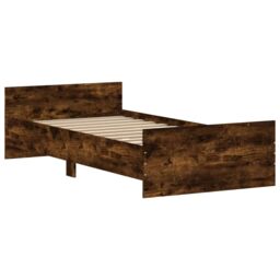 Berkfield Home Bed Frame Smoked Oak 100x200 cm Engineered Wood in Brown - thumbnail 3