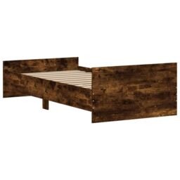 Berkfield Home Bed Frame Smoked Oak 100x200 cm Engineered Wood in Brown - thumbnail 6