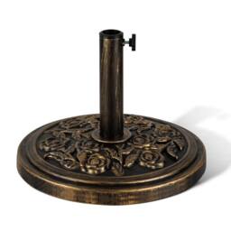 Keplin Parasol Base Stand 12kg, Umbrella Holder for Garden - Fits 45mm Pole in Bronze - thumbnail 1