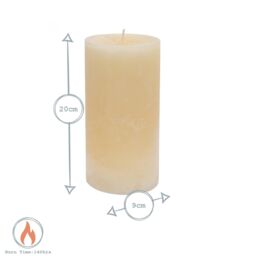 Nicola Spring Round Vanilla Pillar Candles - 140 Hours - Cream - Pack of 6 in Beige - thumbnail 3