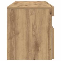 Berkfield Home TV Cabinet with LED Lights Artisan Oak 120x35x40 cm Engineered Wood in Brown - Size: 120 x 35 x 40 cm - thumbnail 8