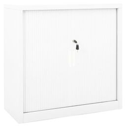 Berkfield Home Sliding Door Cabinet White 90x40x90 cm Steel - Size: 90 x 40 x 90 cm