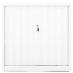 Berkfield Home Sliding Door Cabinet White 90x40x90 cm Steel - Size: 90 x 40 x 90 cm - thumbnail 2