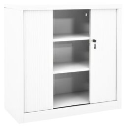 Berkfield Home Sliding Door Cabinet White 90x40x90 cm Steel - Size: 90 x 40 x 90 cm - thumbnail 5