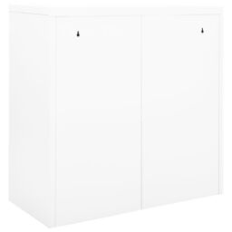 Berkfield Home Sliding Door Cabinet White 90x40x90 cm Steel - Size: 90 x 40 x 90 cm - thumbnail 4