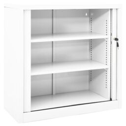 Berkfield Home Sliding Door Cabinet White 90x40x90 cm Steel - Size: 90 x 40 x 90 cm - thumbnail 6