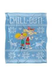 Ren & Stimpy Chill Out Silky Touch Super Soft Throw Blanket 152 X 127 cm in White - thumbnail 1