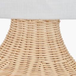 Ruma Round Rattan Table Lamp with Cylinder Shade in Natural - thumbnail 4