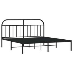 Berkfield Home Metal Bed Frame with Headboard Black 180x200 cm Super King - thumbnail 3