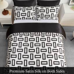Grace Premium Satin Silk Duvet Cover Set Luxurious Bedding Sets in White - Size: Double - thumbnail 2