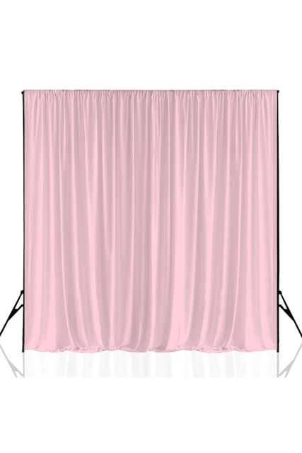 Neel Blue 3x3 Metres Spandex Backdrop Curtain, Wrinkle-Free Polyester Fabric Backdrop Panel in Baby Pink - image 1