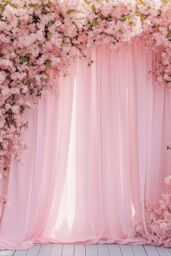 Neel Blue 3x3 Metres Spandex Backdrop Curtain, Wrinkle-Free Polyester Fabric Backdrop Panel in Baby Pink - thumbnail 6