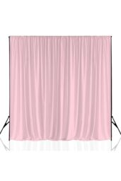 Neel Blue 3x3 Metres Spandex Backdrop Curtain, Wrinkle-Free Polyester Fabric Backdrop Panel in Baby Pink