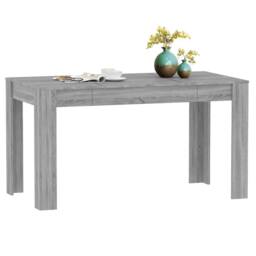 Berkfield Home Dining Table Grey Sonoma 140x74.5x76 cm Engineered Wood - thumbnail 6