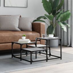 Berkfield Home Coffee Table Grey Sonoma 68x68x40 cm Engineered Wood - Size: 68 x 68 x 40 cm - thumbnail 3