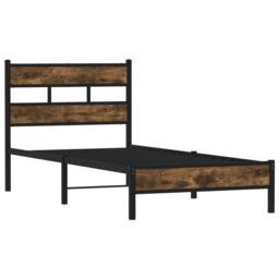 Berkfield Home Bed Frame without Mattress with Headboard Sonoma Oak 90x200 cm in Brown - thumbnail 3