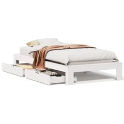 Berkfield Home Bed Frame without Mattress White 100x200 cm Solid Wood Pine - thumbnail 2