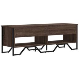 Berkfield Home TV Cabinet Brown Oak 122x34x41 cm Engineered Wood - Size: 122 x 34 x 41 cm - thumbnail 6