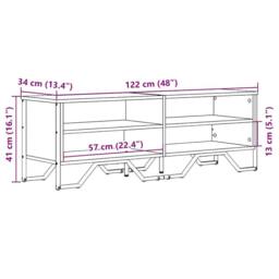 Berkfield Home TV Cabinet Brown Oak 122x34x41 cm Engineered Wood - Size: 122 x 34 x 41 cm - thumbnail 9