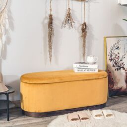 Nordlys Scandinavian Design Bench with Storage in Yellow - thumbnail 2
