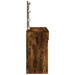 Berkfield Home Dressing Table with LED Smoked Oak 100x40x130 cm in Brown - Size: 100 x 40 x 130 cm - thumbnail 6