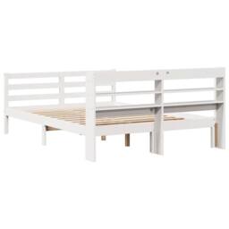 Berkfield Home Beautiful Bed Frame with Headboard without Mattress White 135x190 - Size: Double - thumbnail 6