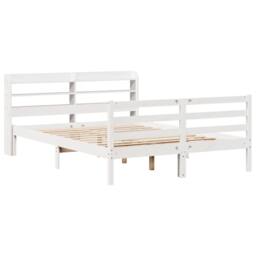 Berkfield Home Beautiful Bed Frame with Headboard without Mattress White 135x190 - Size: Double - thumbnail 1