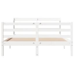 Berkfield Home Beautiful Bed Frame with Headboard without Mattress White 135x190 - Size: Double - thumbnail 4