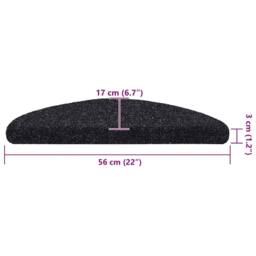 Berkfield Home Self-adhesive Stair Mats 5 pcs Black 56x17x3 cm Needle Punch - Size: Medium - thumbnail 8