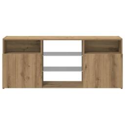Berkfield Home TV Cabinet with LED Lights Artisian Oak 120x30x50 cm Engineered Wood in Brown - Size: 120 x 30 x 50 cm - thumbnail 7