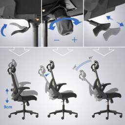 Realm of Thrones Comfortable Ergonomic Office Chair Black 3D Headrest High Back Desk Chair for Home Office Gaming Chair - thumbnail 9