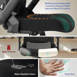Realm of Thrones Comfortable Ergonomic Office Chair Black 3D Headrest High Back Desk Chair for Home Office Gaming Chair - thumbnail 7