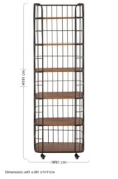 Orsina 6 Tier Shelf Unit, Industrial Shelf Unit, Modern Bookcase Shelving Unit, Delivered Fully Assembled in Black - thumbnail 5
