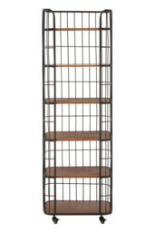 Orsina 6 Tier Shelf Unit, Industrial Shelf Unit, Modern Bookcase Shelving Unit, Delivered Fully Assembled in Black - thumbnail 6