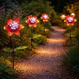 Marco Paul 85cm Solar Pink Flower Stake Light - thumbnail 7
