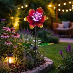 Marco Paul 85cm Solar Pink Flower Stake Light - thumbnail 9