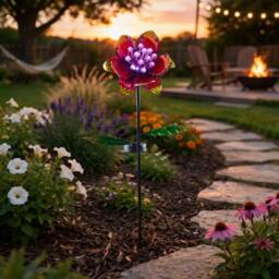 Marco Paul 85cm Solar Pink Flower Stake Light - thumbnail 5