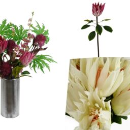 Pegdev Pack of 6 65cm Artificial Pink Protea Stems with Silk Petals - thumbnail 4