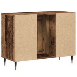 Berkfield Home Rustic Bathroom Vanity Old Wood Solid Wood Medium Storage in Brown - thumbnail 8